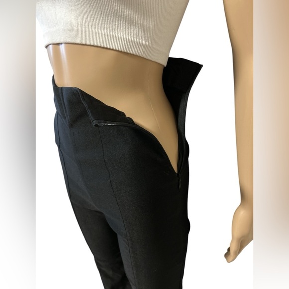 Black High-Waisted Flare Pants with front Slits - Picture 3 of 4